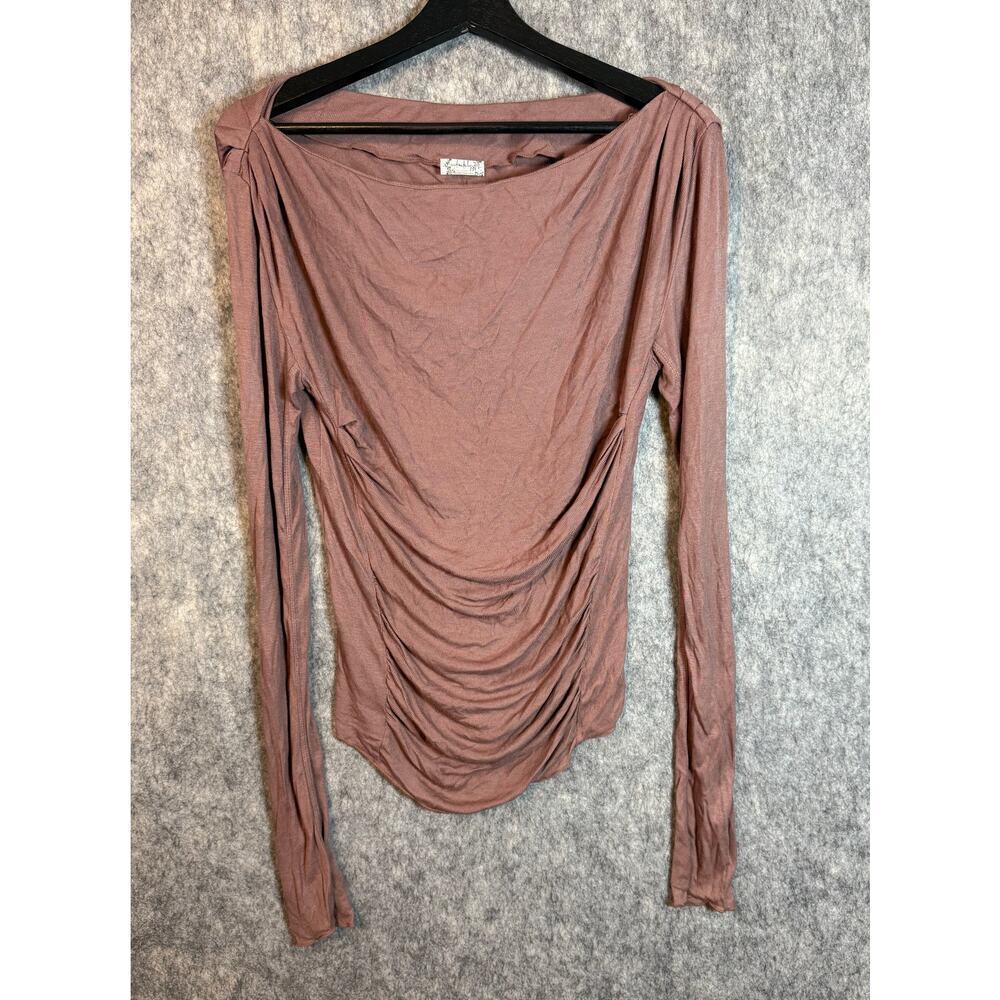 Intimately Free People Pink Ruched Long Sleeve Thin Base Layer Medium
